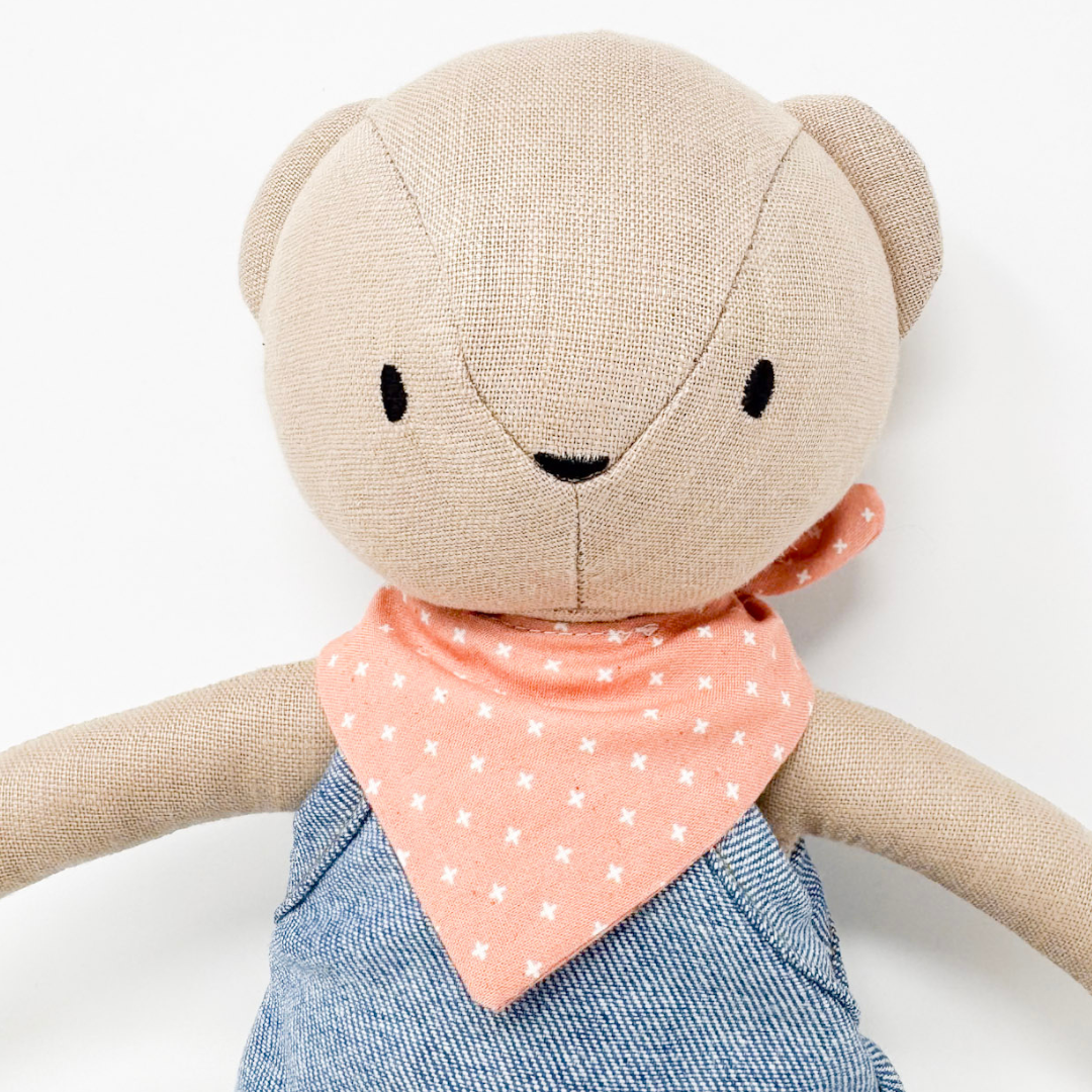 Bandana Bib - Pink Crosses