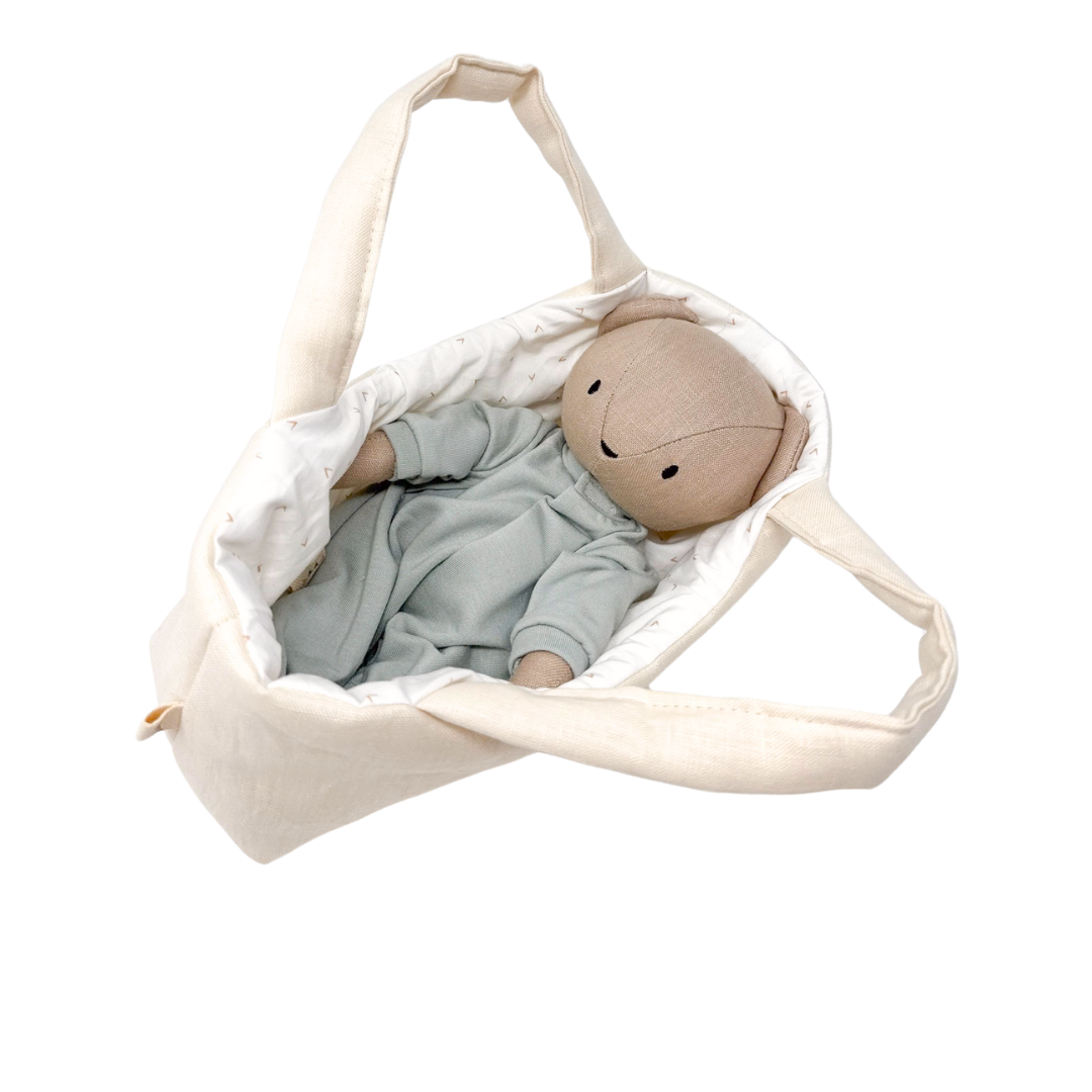 Cuddle Carrier - Cream Linen + Bean Print