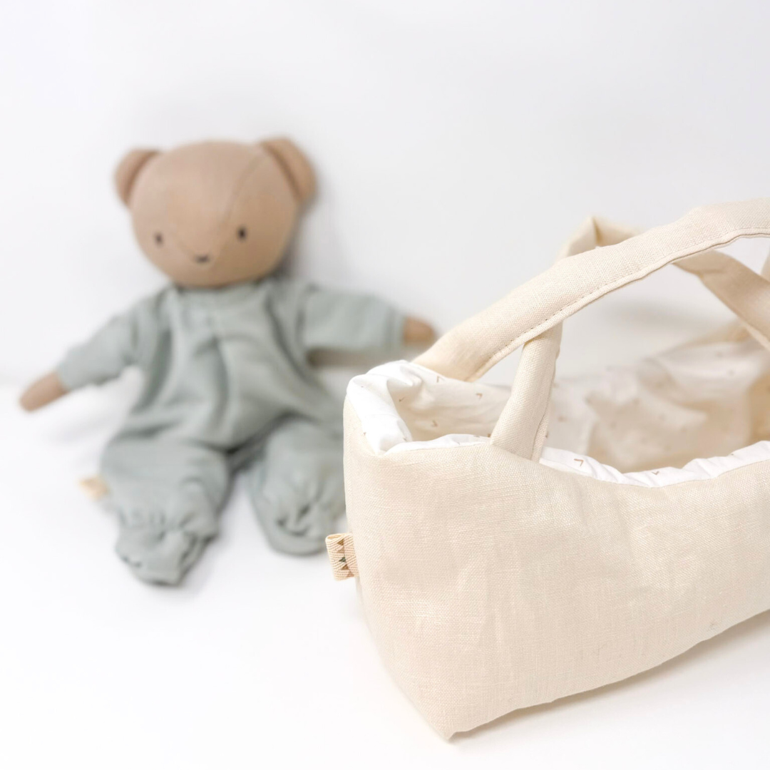 Cuddle Carrier - Cream Linen + Bean Print
