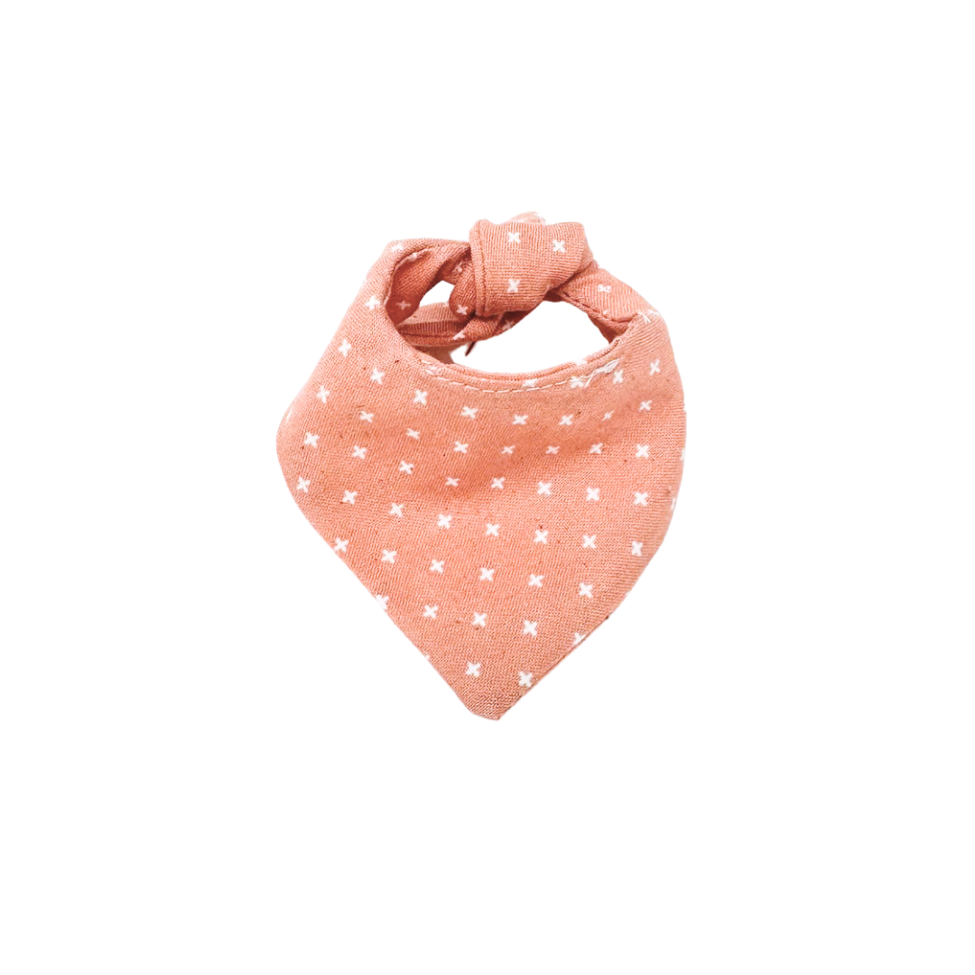 Bandana Bib - Pink Crosses
