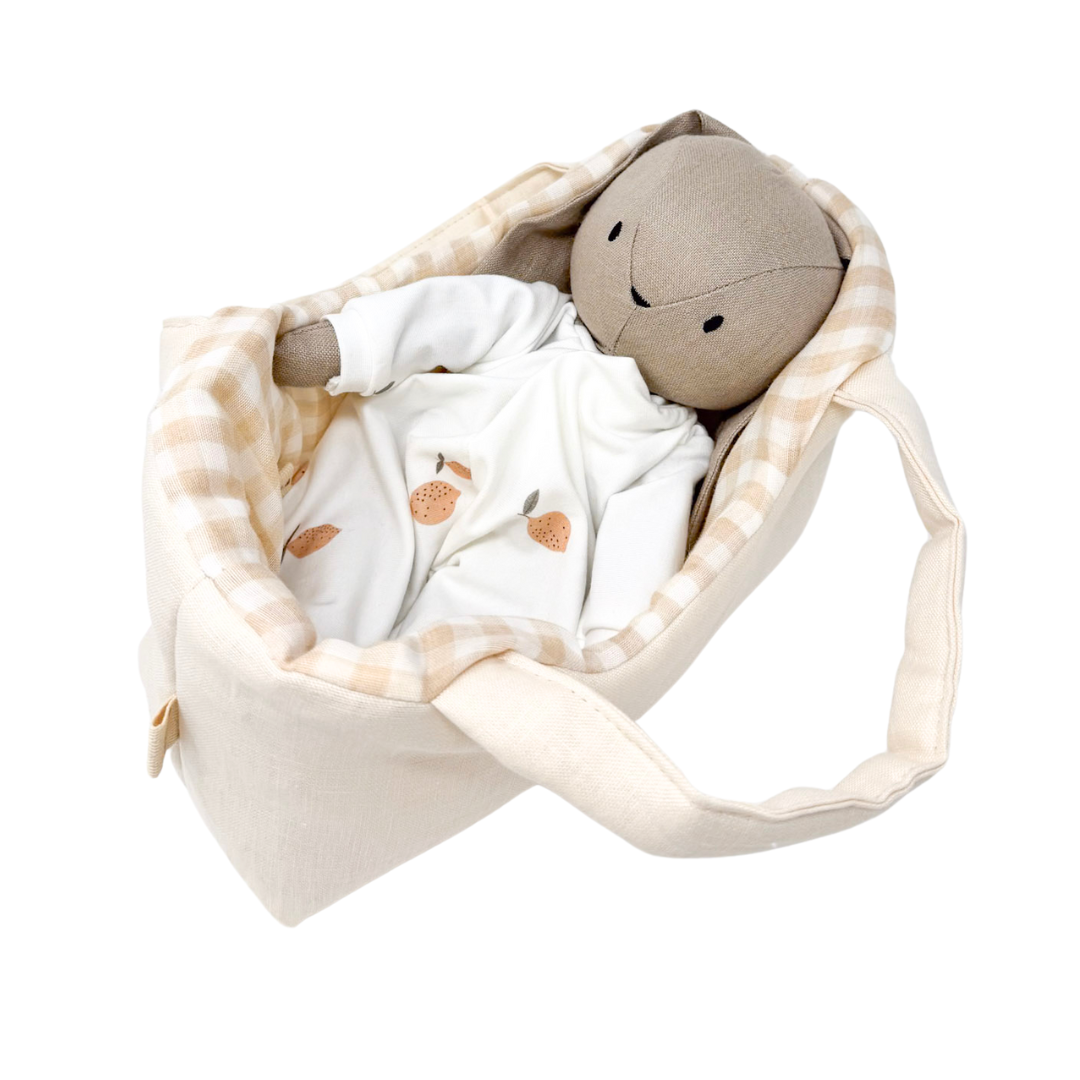 Cuddle Carrier - Cream Linen + Gingham
