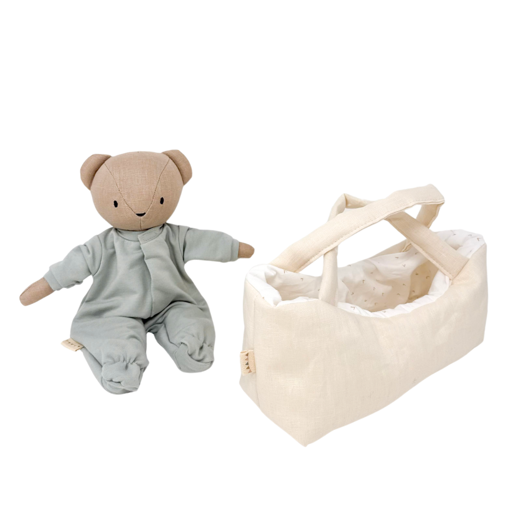 Cuddle Carrier - Cream Linen + Bean Print