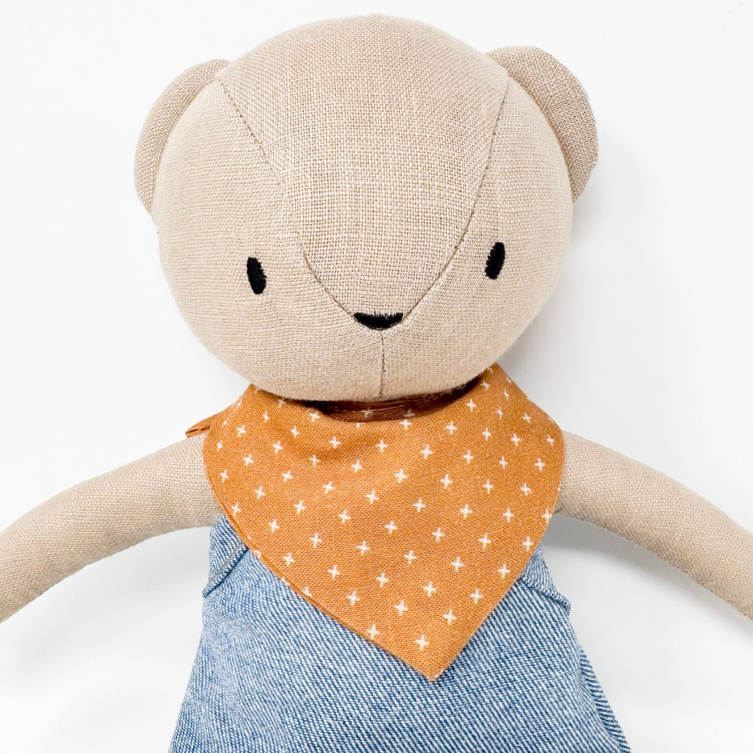 Bandana Bib - Caramel Crosses