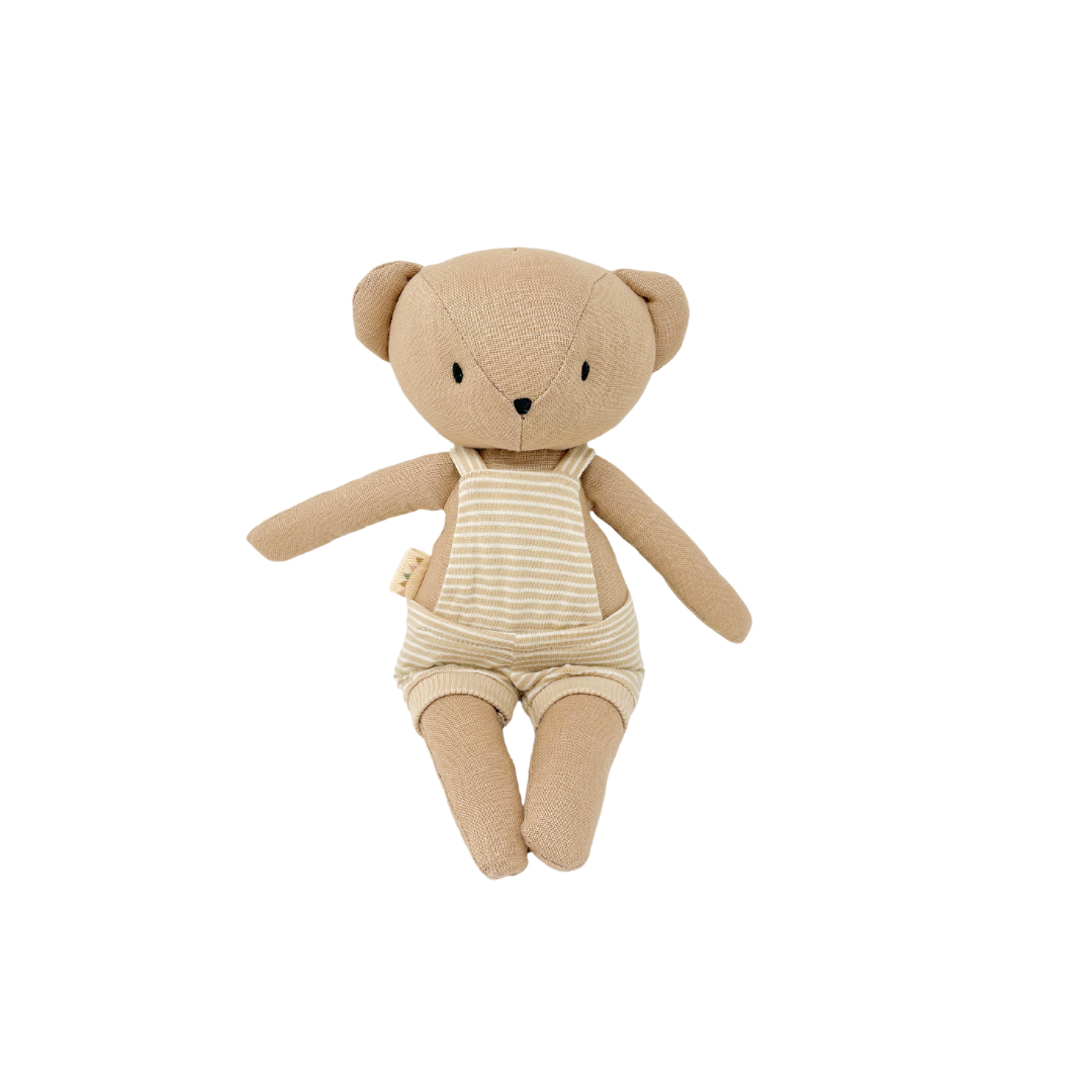 Sandy Bear + Striped Shortalls