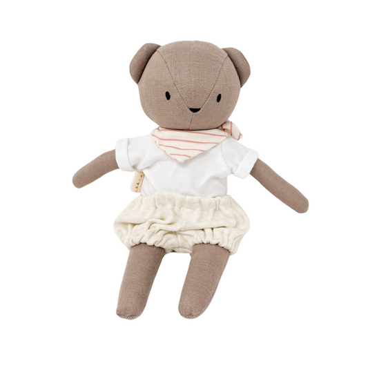 Coco Bear + Oatmeal Bloomers + Modal White Tee + Picnic Bandana Bib