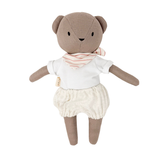 Coco Bear + Oatmeal Bloomers + Modal White Tee + Picnic Bandana Bib