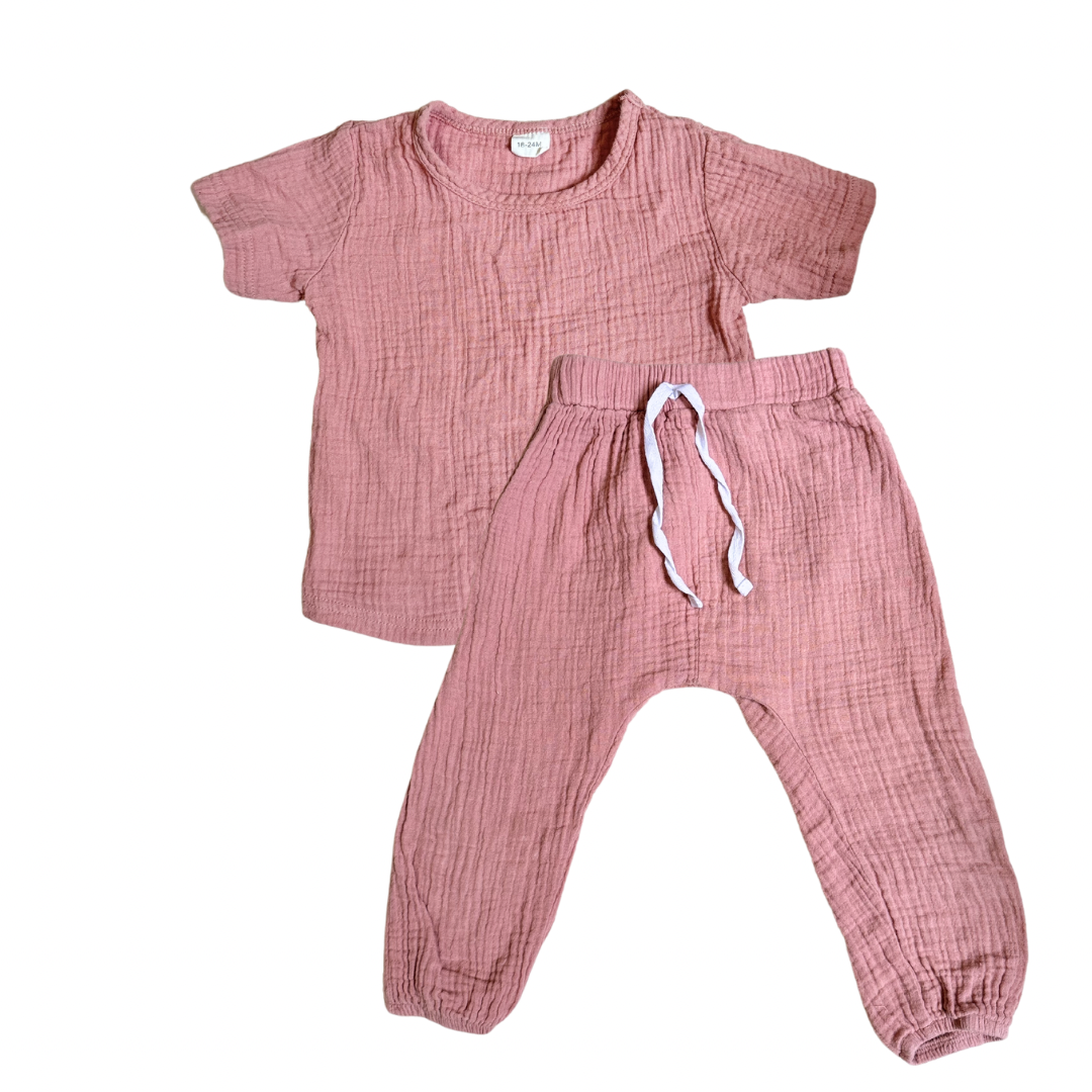 Pink Muslin Set | 18-24 M