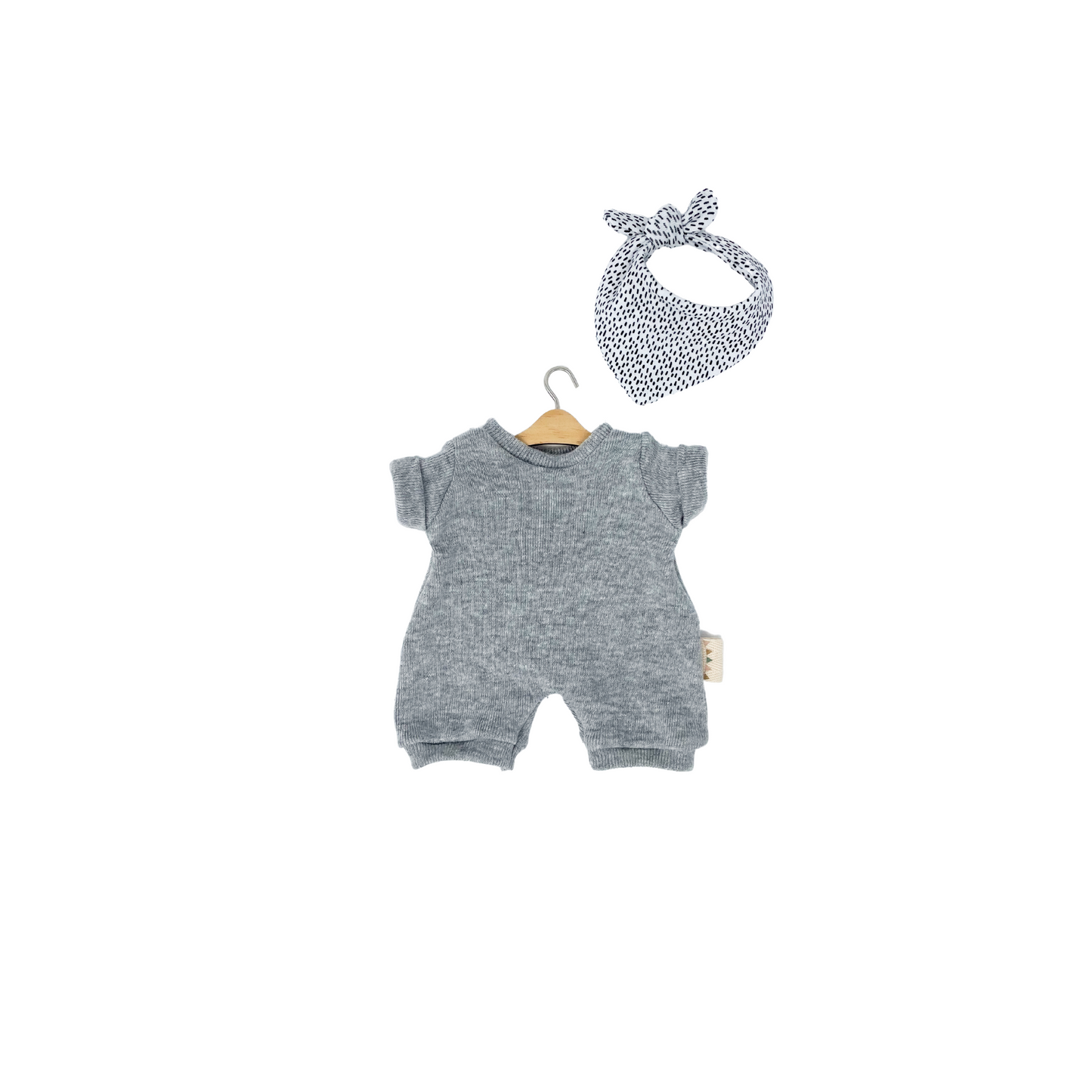 Ginger Fox + Basic Romper with Polka Dot Bandana Bib