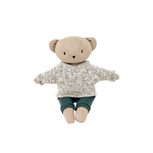 Sandy Bear + Salt and Pepper Sweater with Leggings in Pine