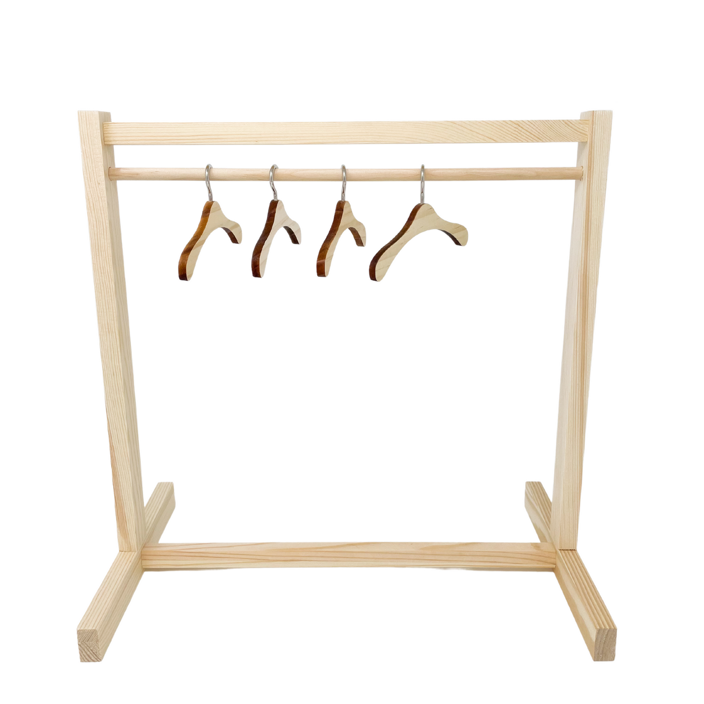 Wooden Doll Clothing Rack with Miniature Hangers