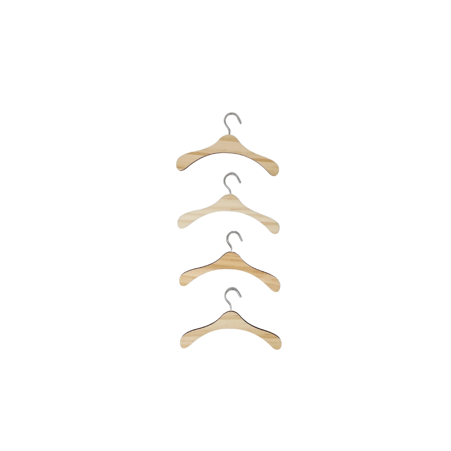 Wooden Doll Clothing Rack with Miniature Hangers