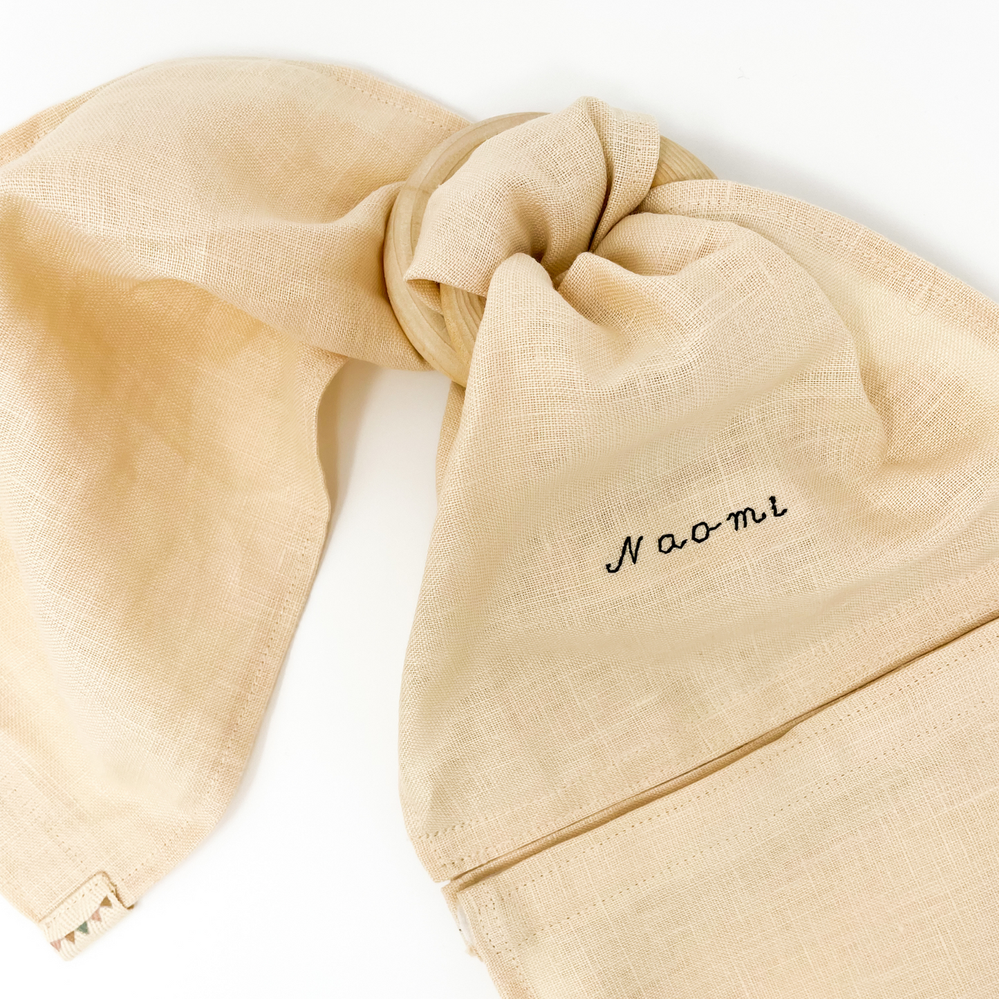 Linen Sling Carrier for Dolls with Personalization